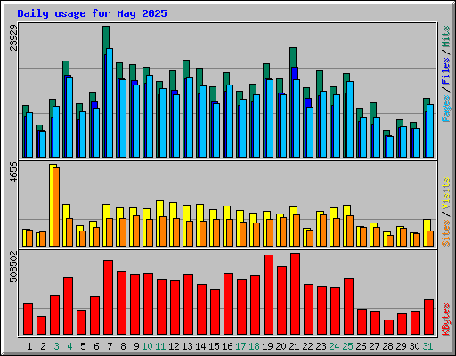 Daily usage for May 2025