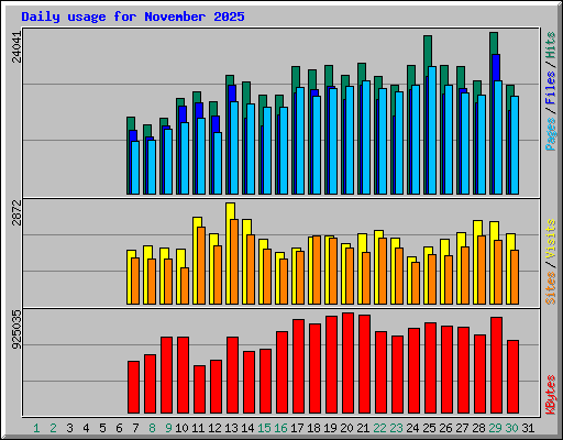 Daily usage for November 2025