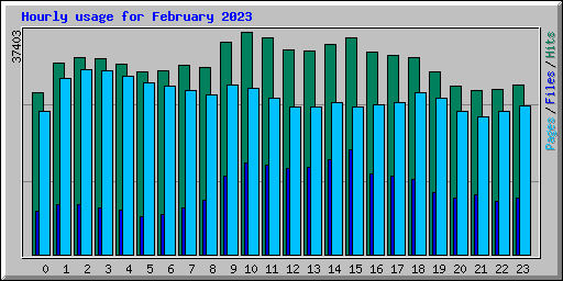 Hourly usage for February 2023