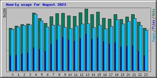 Hourly usage for August 2023